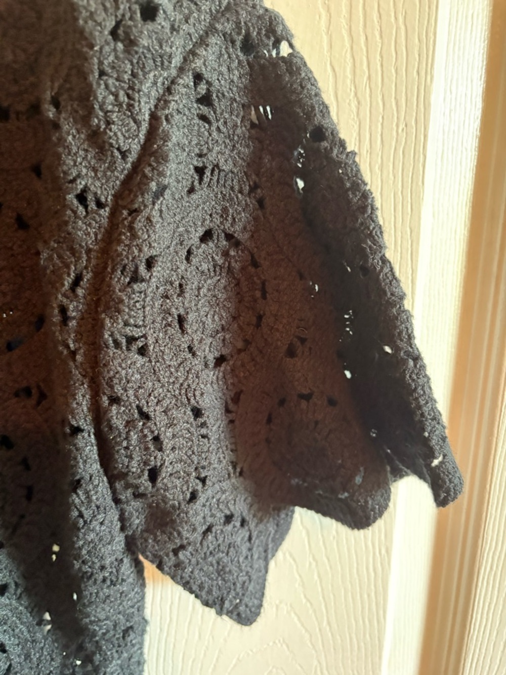 Abercrombie & Fitch Black Crochet Short Sleeve Cardigan - Picture 3 of 4